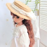 小さなカンカン帽　ナチュラル