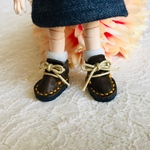 ミニチュア靴 オビツ11 こげ茶×やまぶき