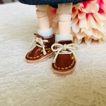 ミニチュア靴 オビツ11 キャメル×やまぶき