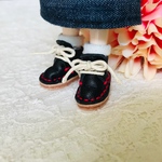 ミニチュア靴 オビツ11 黒×赤