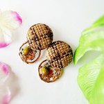 ラタンとパイナップルの夏色ピアス/イヤリング