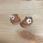 オビツ11 サイズ  お花スリッポン キャメル