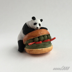 パンダ　抹茶クリームバーガー　ミニチュア