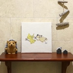 お部屋に癒しのアート Ｋｅｉちゃんお絵描きファブリックボード『なかよし』