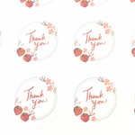 ポップで可愛い！いちごのサンキューシール！48枚！ショップシールへ変更可【Yuccadesign】