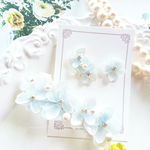 再々販【お得セット】パウダーブルー×バレッタ&ピアス 夏のキラキラビジューセット 