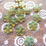 激レア【2コセット】czech beads#チェコビーズ table cut flower 5petals17㎜ 5弁 ultra light smoky /uran vyhledávání