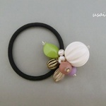 ホワイトウッド入りヘアゴム