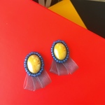 【再販】Día de Muertos colorピアス~yellow cabochon~