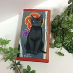 手描き 【和風猫の木箱】 ペンケース 猫 黒猫 アニマル 小物入れ ペンケース 筆入れ 原画 イラスト アート 絵 絵画 カラフル
