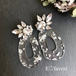 ビジューとクリアフープのピアス♡2way