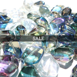 [SALE]B品込オーロラガラスビーズ＊12個　クリア AB 母の日