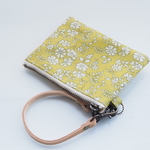 LIBERTY　Capel　カペル　ラフランス　（若草色）ビニコのクリアミニポーチ　◆本革持ち手オプション　◇パスケース　コインケースに♪
