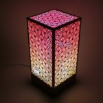 【受注製作】和風テーブルライト　組子夕焼け猫改縦長　 ■□基本送料無料□■