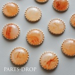 再販(( 6pcs )) 21mm 台座つきカボション ライトアンバー〔CA-022BR〕