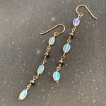 ✳︎14kgf✳︎ オパールとパイライトのロングピアス