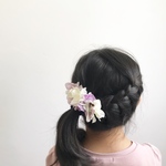 白い教会のお花バレッタ    ラベンダーパープル