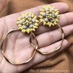 yellow flower×hoop♡2way♡ピアス/イヤリング