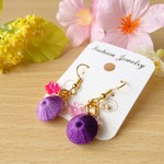 そろばん玉の巻玉ピアス/イヤリング