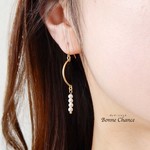 【new】スワロフスキーパールとスターダスト♢ピアス