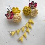 つまみ細工 髪飾り 菜の花