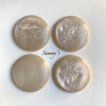 シェル風マーブルカボション 30mm パールアイボリー 2個set