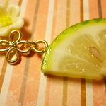 *夏季限定*ネックレス(カットライム×白花)*