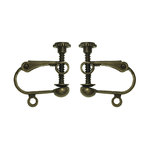 【壊れにくい高品質タイプ】先丸ネジバネ式イヤリングパーツ 20個（10ペア）先丸 金古美