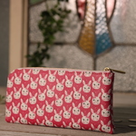 4月23日の長財布、1日1作。本日はうさちゃんの牛革のお財布(1日1作は限定1本で再販なしとなります。)ラウンドファスナー長財布　