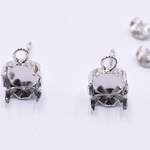 送料無料8個 ピアス 石座付 ラウンド 8mm用 2ペア ロジウム  8x11mm  mj009