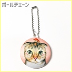 ボールチェーンチャーム 猫イラスト スコティッシュフォールド うずちゃん
