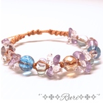 ༅೫湖のほとりで揺れた花೫༅ 天然石 パワーストーン ブレスレット　 マクラメ