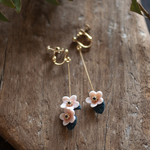 ［数量限定］揺れる野の花ピアス/イヤリング（ピンク）