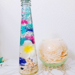 プルメリア×シェル カラフルハーバリウム♡メッセージ名入れ可能♡プレゼントギフトにも