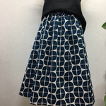  ミモレ丈♪幾何学柄のタックスカート＊総ゴム＊