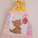hana*ハンドメイド★レトロアニマル巾着♪パッチワーク★にっこりねこちゃん♪