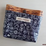 ２WAY　移動ポケット　お花畑 *北欧風 Navy