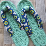 布ぞうり：lawn green24.5cm/北欧poppy blue