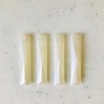 Vintage Pearly White Faceted Rectangle Pendant Tops