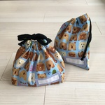 くまさんのおべんとう袋セット〜ネームワッペンつき
