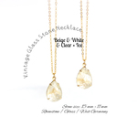 [Vintage Stone] beige × white × clear "Custard" Drop Necklace