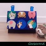 どうぶつ ブルー 移動ポケット 男の子 入学 入園 幼稚園グッズ 小学生グッズ クリップ付き  再販3