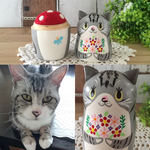 Ｋ様ペットオーダー品＊アメショーマトリョーシカ＊羊毛針山