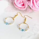 スワロフスキーのアクアマリンピアス