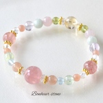 〈Peach PINK〉総合運、毎日を幸せに、開運、愛、健康 パワーストーンブレスレット
