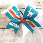キラキラダブルチアリボンスワロ乗せ♡CHEER BOW名前チーム名