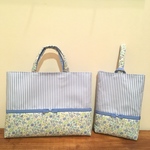 《kitana様オーダー品》花柄✕ブルーストライプ♡リボン セット