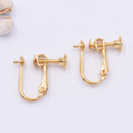 送料無料6個イヤリング金具 芯立付 3ペア（6個入）13×17mm mj043