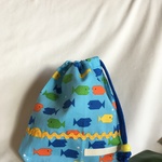 【半額セール】入園入学給食袋コップ入れ巾着★北欧お魚いっぱい