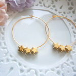 【再販】連なる星のフープピアス